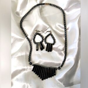 Vintage Hematite Elegant Black Set
